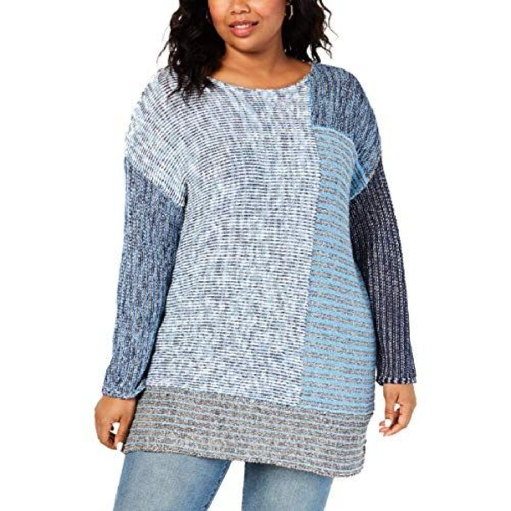 Style & Co. Plus Size Colorblock Tunic Sweater